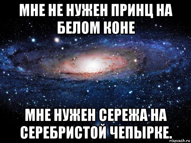 мне не нужен принц на белом коне мне нужен сережа на серебристой чепырке., Мем Вселенная