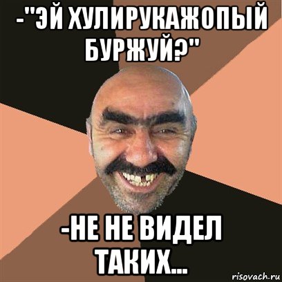 -"эй хулирукажопый буржуй?" -не не видел таких..., Мем Я твой дом труба шатал