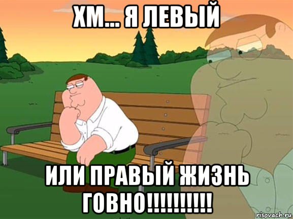 хм... я левый или правый жизнь говно!!!!!!!!!!, Мем Задумчивый Гриффин