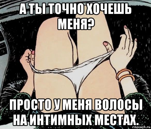 а ты точно хочешь меня? просто у меня волосы на интимных местах., Мем А ты точно