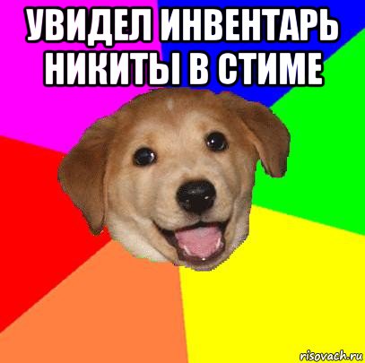 увидел инвентарь никиты в стиме , Мем Advice Dog