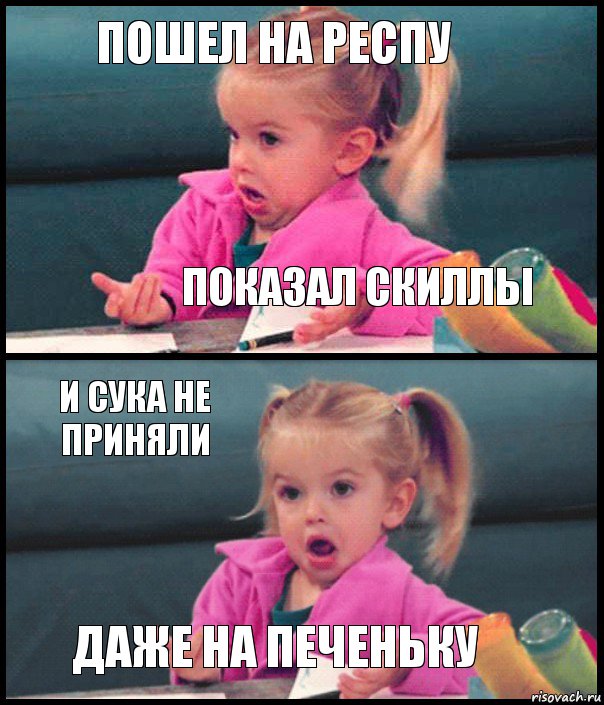 пошел на респу показал скиллы И СУКА НЕ ПРИНЯЛИ ДАЖЕ НА ПЕЧЕНЬКУ, Комикс  Возмущающаяся девочка