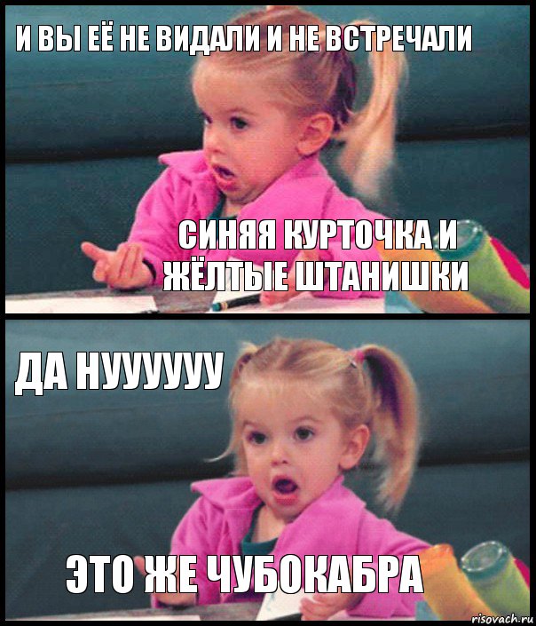 и вы её не видали и не встречали синяя курточка и жёлтые штанишки да НУУУУУУ ЭТО ЖЕ ЧУБОКАБРА, Комикс  Возмущающаяся девочка