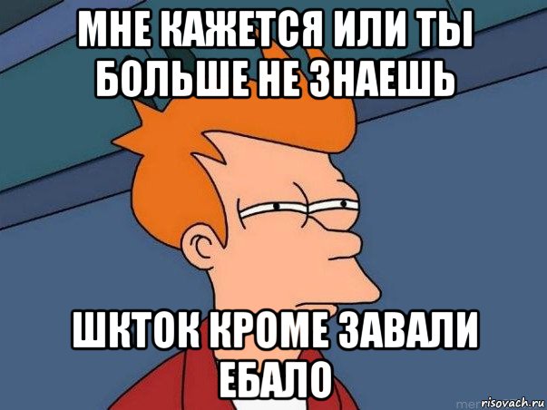 мне кажется или ты больше не знаешь шкток кроме завали ебало, Мем  Фрай (мне кажется или)