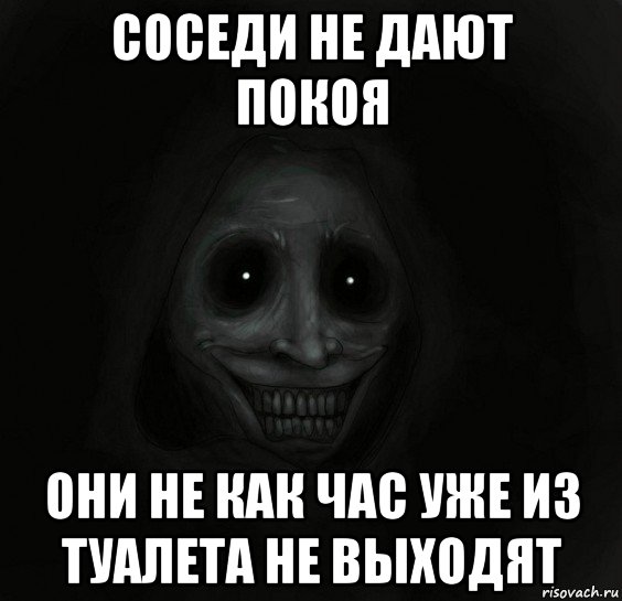 соседи не дают покоя они не как час уже из туалета не выходят, Мем Ночной гость