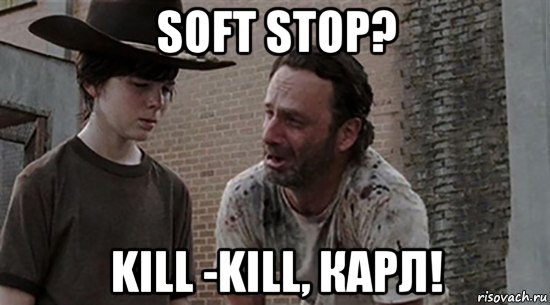 soft stop? kill -kill, карл!, Мем  Ходячие мертвецы