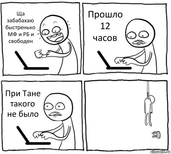 Ща забабахаю быстренько МФ и РБ и свободен Прошло 12 часов При Тане такого не было , Комикс интернет убивает