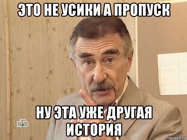 это не усики а пропуск ну эта уже другая история, Мем Каневский (Но это уже совсем другая история)