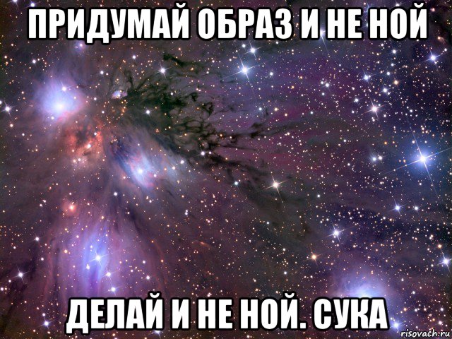 придумай образ и не ной делай и не ной. сука, Мем Космос