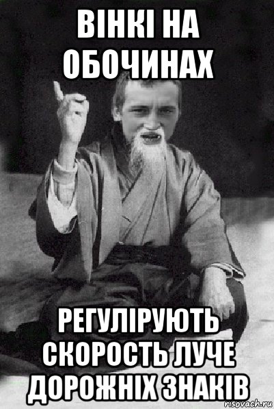 вінкі на обочинах регулірують скорость луче дорожніх знаків, Мем Мудрий паца