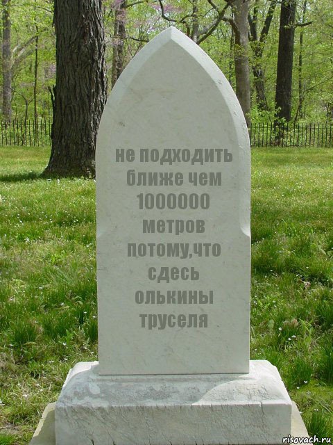 не подходить ближе чем 1000000 метров потому,что сдесь олькины труселя, Комикс  Надгробие