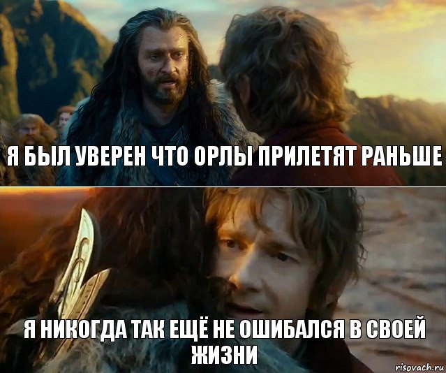 Я был уверен что орлы прилетят раньше Я никогда так ещё не ошибался в своей жизни