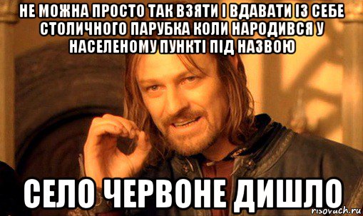 не можна просто так взяти і вдавати із себе столичного парубка коли народився у населеному пункті під назвою село червоне дишло, Мем Нельзя просто так взять и (Боромир мем)