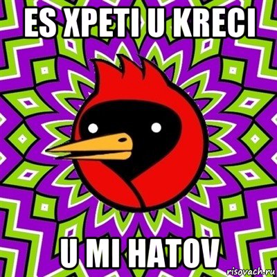 es xpeti u kreci u mi hatov, Мем Омская птица