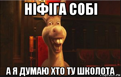 ніфіга собі а я думаю хто ту школота, Мем Осел из Шрека