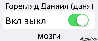 Горегляд Даниил (даня) Вкл выкл мозги, Комикс Переключатель