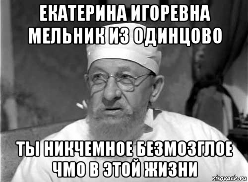 екатерина игоревна мельник из одинцово ты никчемное безмозглое чмо в этой жизни, Мем Профессор Преображенский