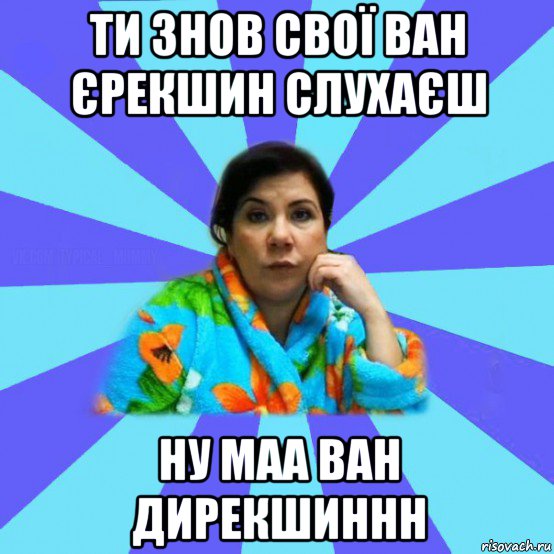 ти знов свої ван єрекшин слухаєш ну маа ван дирекшиннн, Мем типичная мама