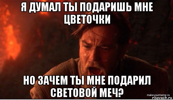 я думал ты подаришь мне цветочки но зачем ты мне подарил световой меч?, Мем ты был мне как брат