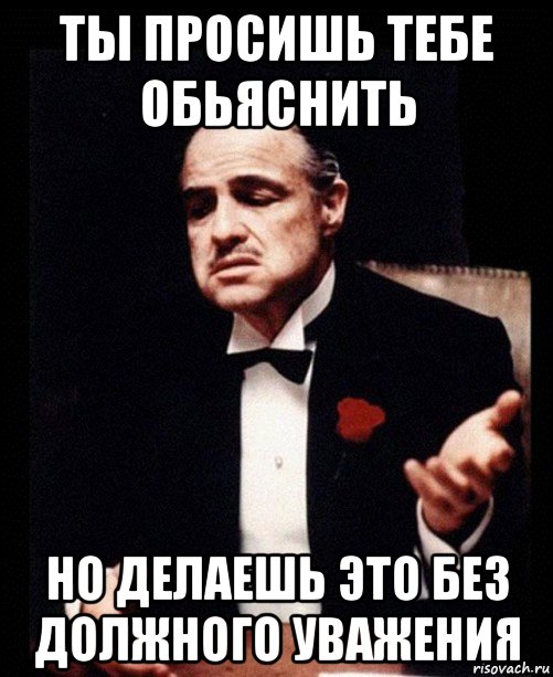 ты просишь тебе обьяснить но делаешь это без должного уважения, Мем ты делаешь это без уважения