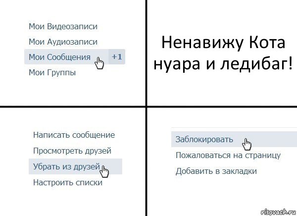 Ненавижу Кота нуара и ледибаг!, Комикс  Удалить из друзей