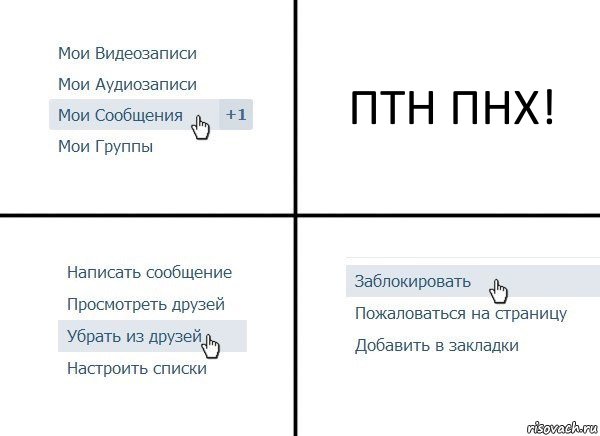 ПТН ПНХ!, Комикс  Удалить из друзей