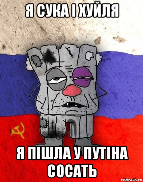 я сука і хуйля я пішла у путіна сосать, Мем Ватник