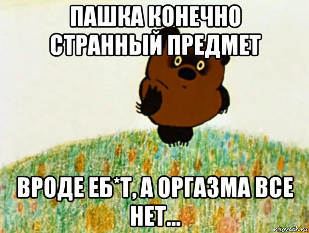 пашка конечно странный предмет вроде еб*т, а оргазма все нет..., Мем ВИННИ ПУХ