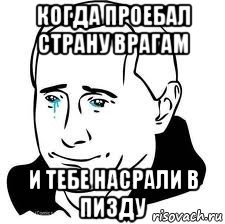 когда проебал страну врагам и тебе насрали в пизду, Мем  Володя Путин