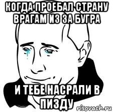 когда проебал страну врагам из за бугра и тебе насрали в пизду, Мем  Володя Путин