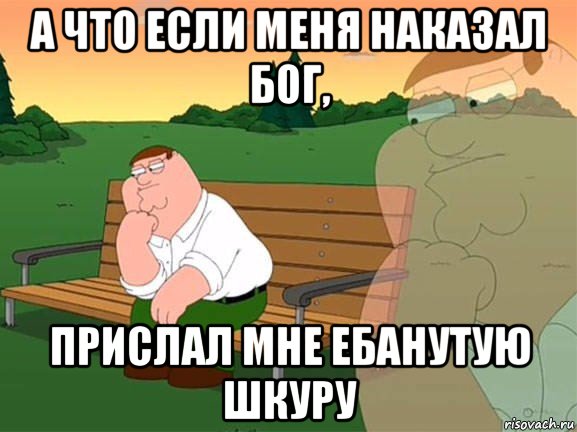 а что если меня наказал бог, прислал мне ебанутую шкуру, Мем Задумчивый Гриффин