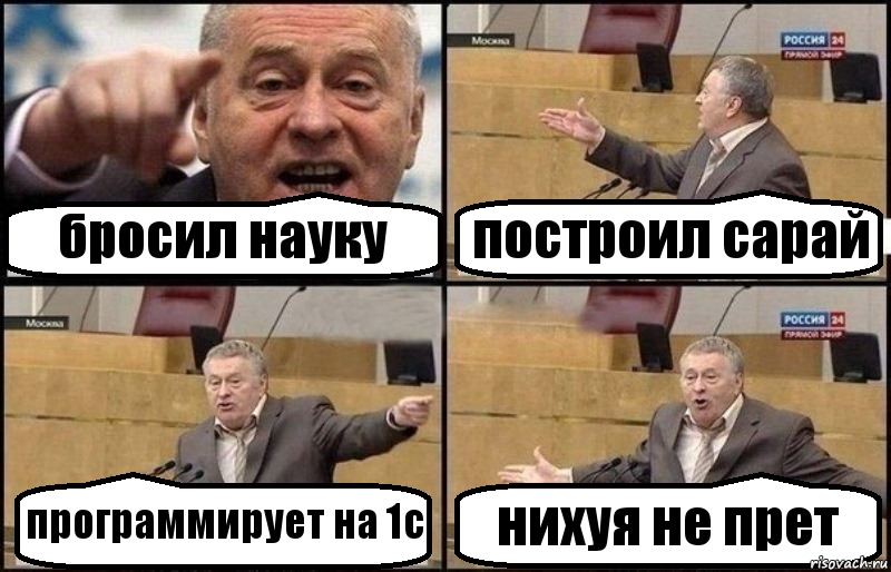 бросил науку построил сарай программирует на 1с нихуя не прет, Комикс Жириновский