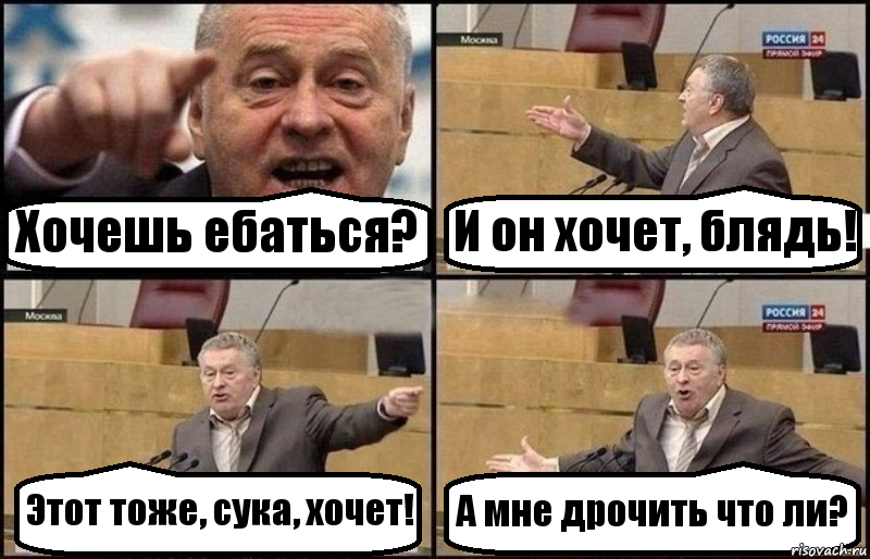 Хочешь ебаться? И он хочет, блядь! Этот тоже, сука, хочет! А мне дрочить что ли?, Комикс Жириновский