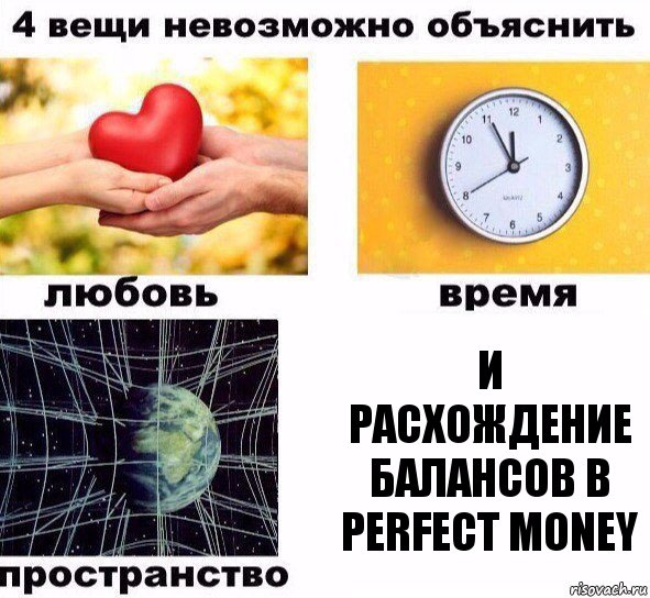 и расхождение балансов в Perfect Money, Комикс  4 вещи невозможно объяснить