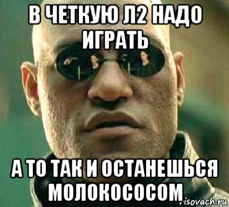 в четкую л2 надо играть а то так и останешься молокососом, Мем  а что если я скажу тебе