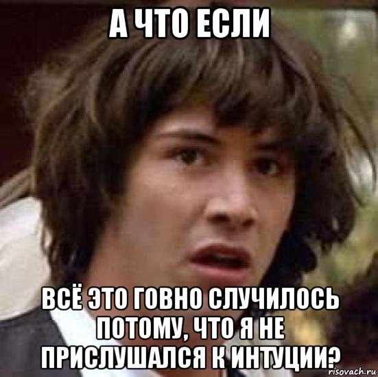 а что если всё это говно случилось потому, что я не прислушался к интуции?, Мем А что если (Киану Ривз)