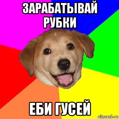 зарабатывай рубки еби гусей, Мем Advice Dog