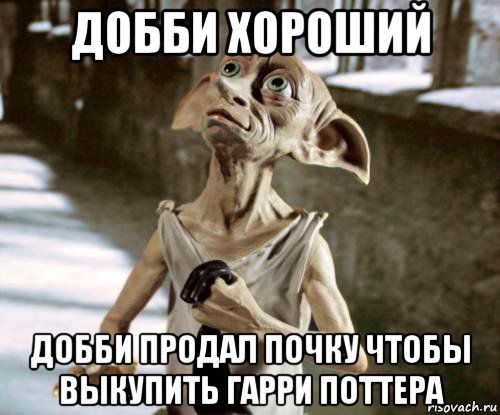 добби хороший добби продал почку чтобы выкупить гарри поттера