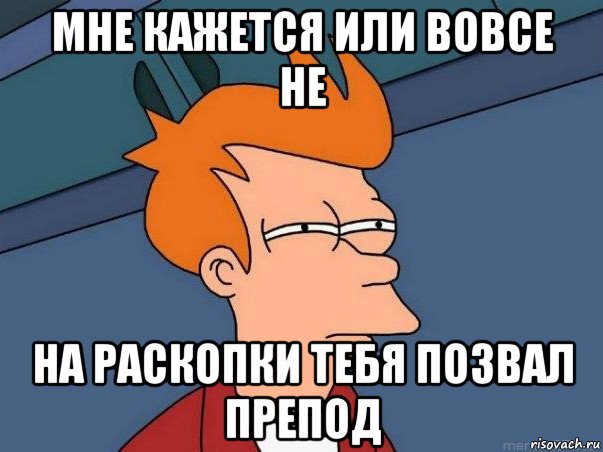 мне кажется или вовсе не на раскопки тебя позвал препод, Мем  Фрай (мне кажется или)