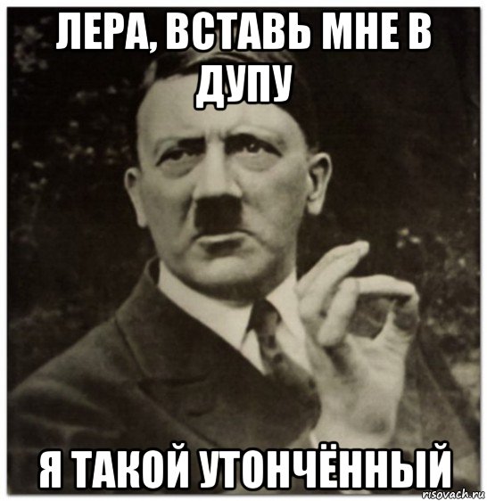 лера, вставь мне в дупу я такой утончённый, Мем гитлер нельзя просто так