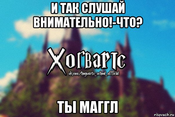 и так слушай внимательно!-что? ты маггл, Мем Хогвартс