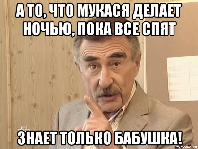 а то, что мукася делает ночью, пока все спят знает только бабушка!, Мем Каневский (Но это уже совсем другая история)