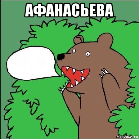 афанасьева , Мем Медведь-шлюха