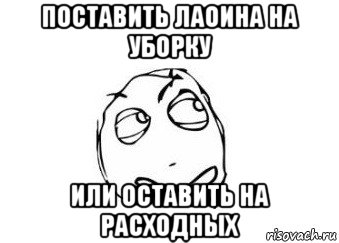 поставить лаоина на уборку или оставить на расходных, Мем Мне кажется или