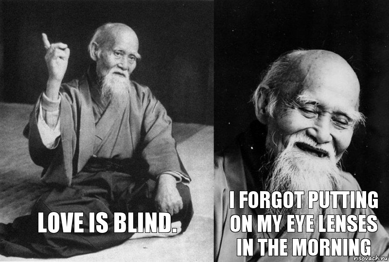 Love is blind. I forgot putting on my eye lenses in the morning, Комикс Мудрец-монах (2 зоны)