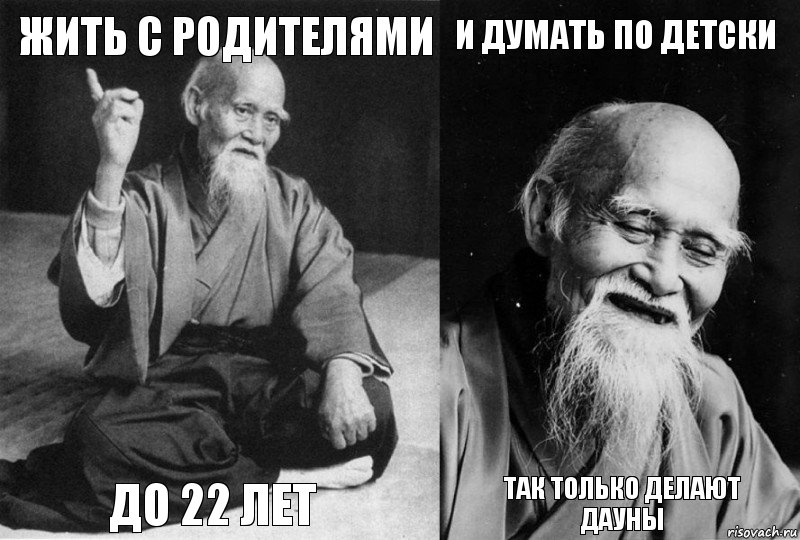 Жить с родителями До 22 лет И думать по детски Так только делают дауны, Комикс Мудрец-монах (4 зоны)