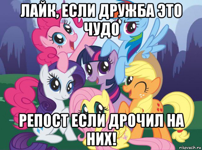 лайк, если дружба это чудо репост если дрочил на них!, Мем My little pony