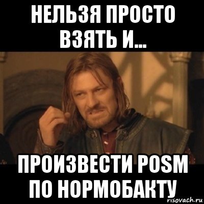 нельзя просто взять и... произвести posm по нормобакту, Мем Нельзя просто взять