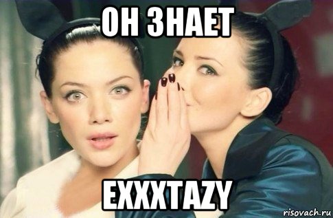 он знает exxxtazy, Мем  Он