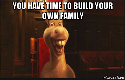 you have time to build your own family , Мем Осел из Шрека